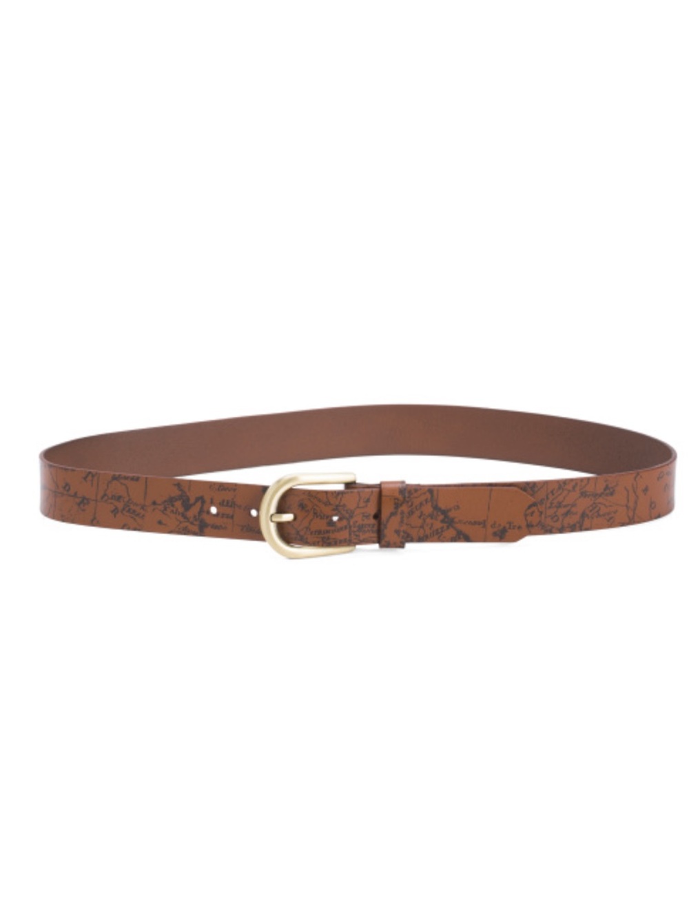 Patricia Nash Leather Vietri Map Belt In Riot Rust L New
